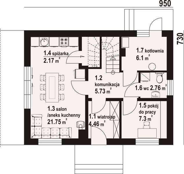 План 1 этажа дома BDD-2548-51 План 1 этажа дома BDD-2548-51