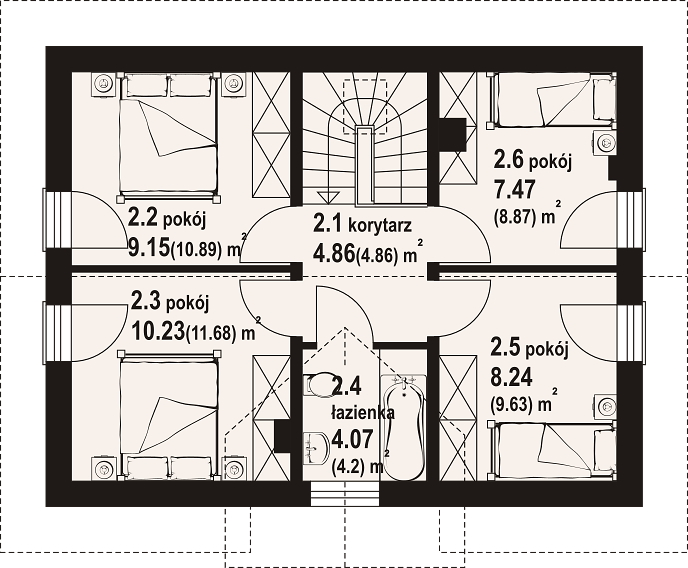 План 2 этажа дома BDD-2548-51 План 2 этажа дома BDD-2548-51