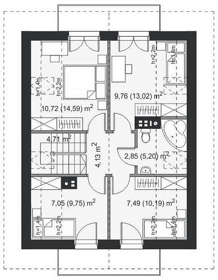 План 2 этажа дома GGC-7455-96 План 2 этажа дома GGC-7455-96