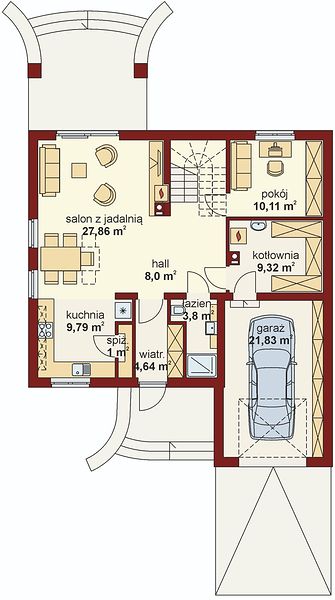 План 1 этажа дома IFI-3883-42 План 1 этажа дома IFI-3883-42