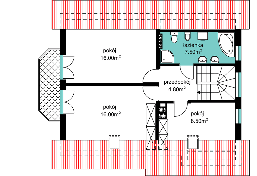 План 3 этажа дома IDC-9176-48 План 3 этажа дома IDC-9176-48
