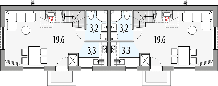План 1 этажа дома KDI-6421-83 План 1 этажа дома KDI-6421-83