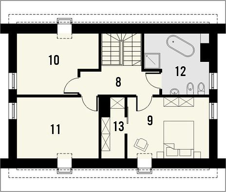 План 2 этажа дома HFI-9354-81 План 2 этажа дома HFI-9354-81