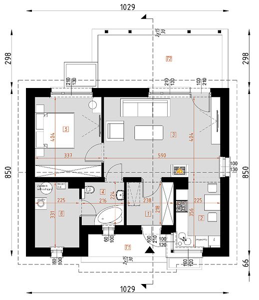 План 1 этажа дома FAF-5474-75 План 1 этажа дома FAF-5474-75